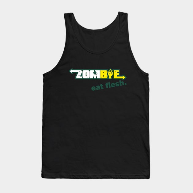 Subway Zombies: Eat Flesh Tank Top by ThatTeeShop